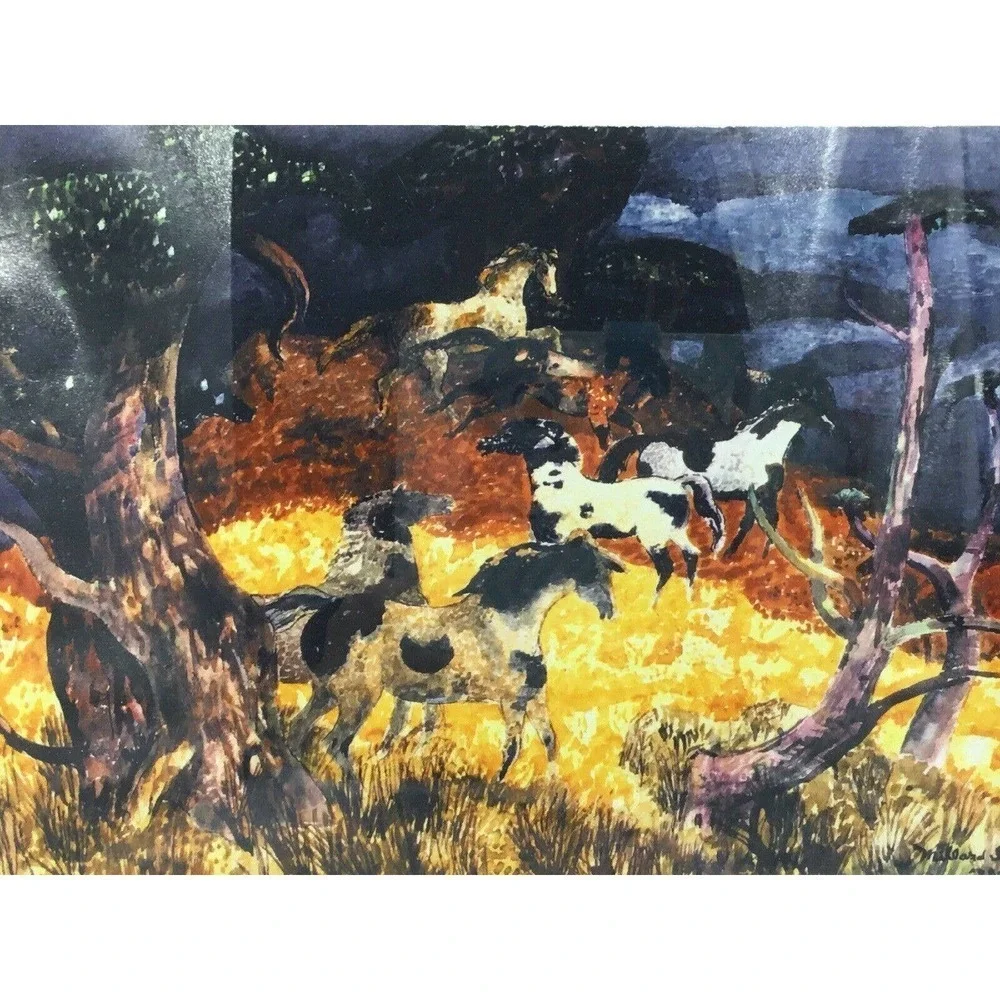 Millard Sheets framed matted